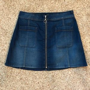 Denim Zip Skirt